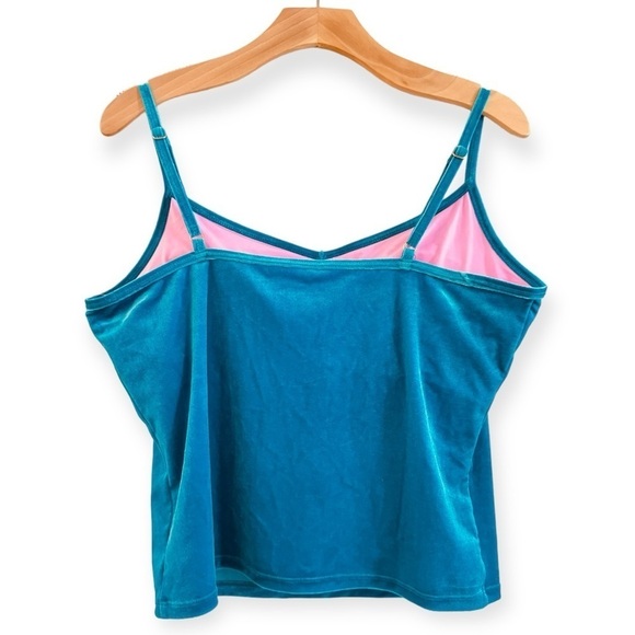 LILLY PULITZER Luxletic Cassis Velvet Bra Tank Teal Bay Size L NEW - Picture 3 of 8
